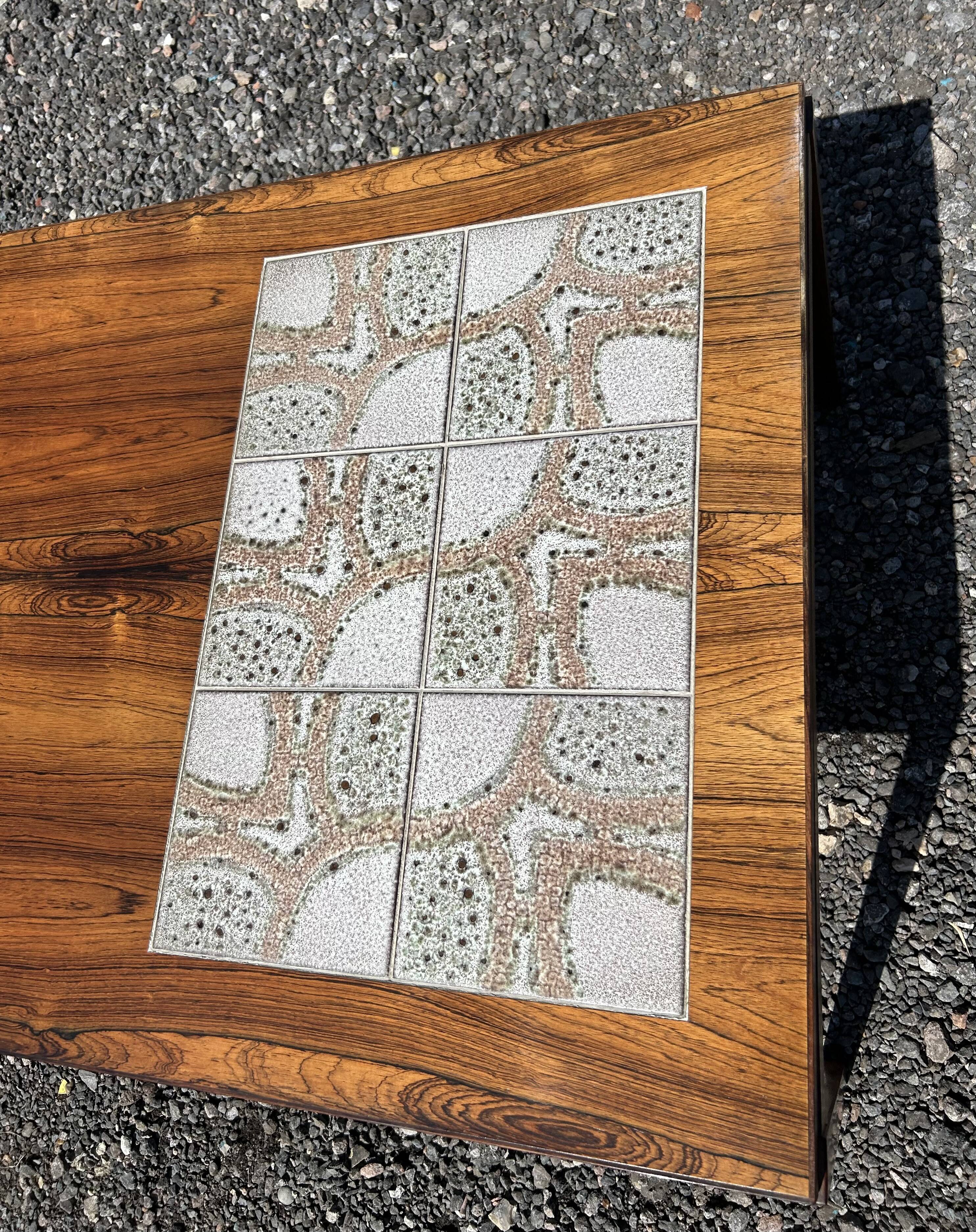 Danish rosewood coffee tables with tiles