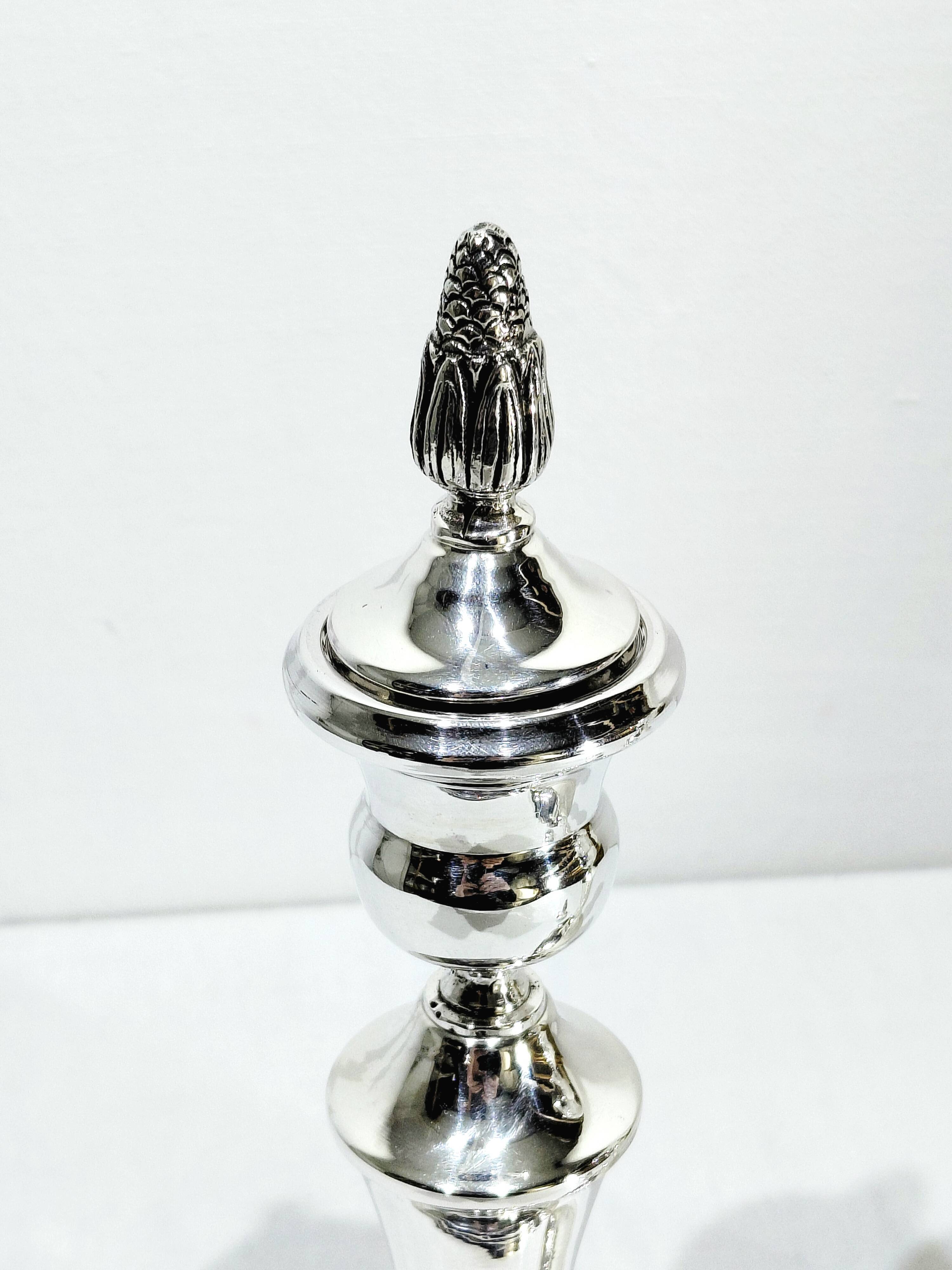 Pair of Silver Candle Holders Egypt