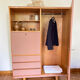 Armoire penderie & commode vieux rose et bois