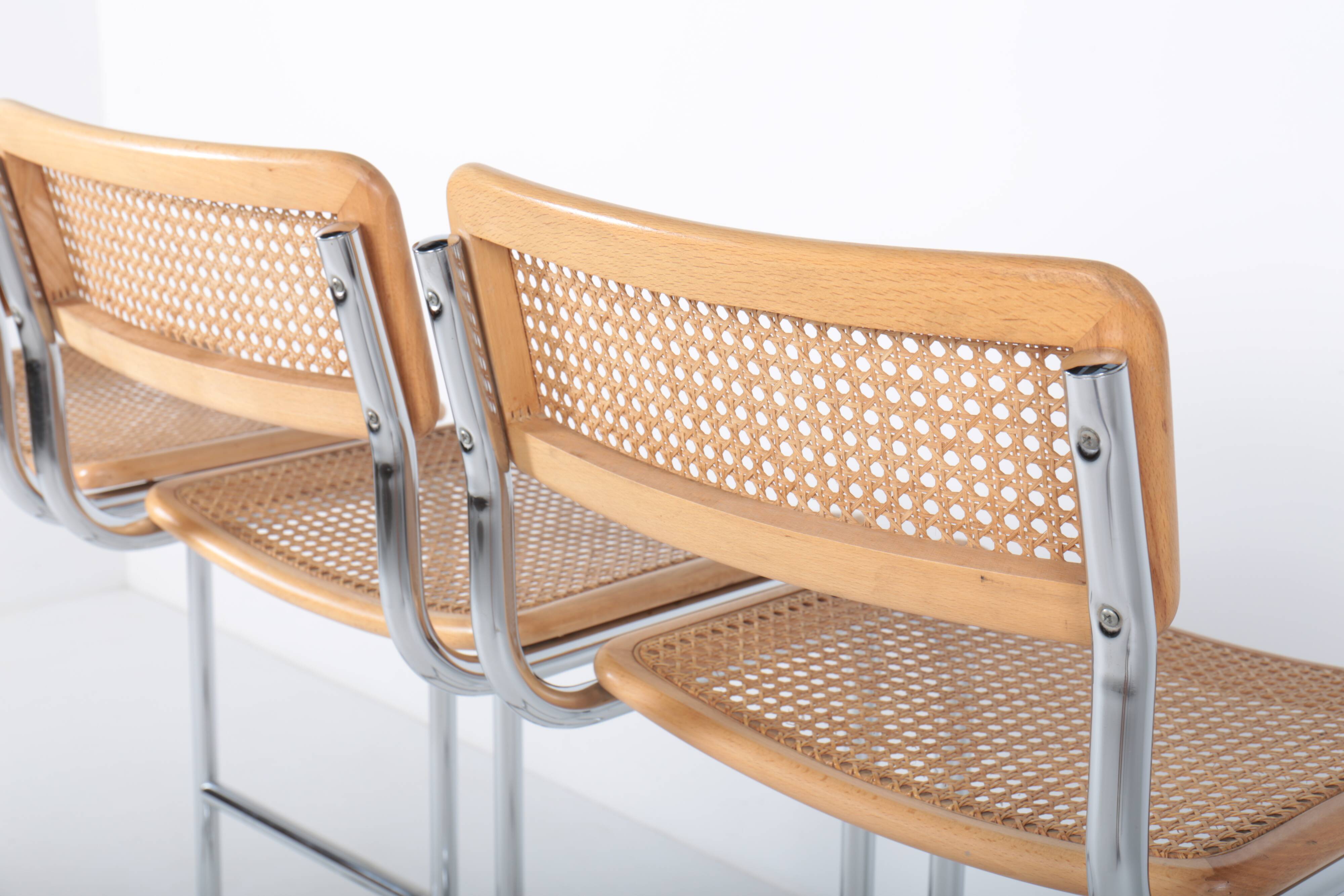 3 tabourets de bar vintage Cesca, Marcel Breuer, années 70
