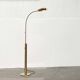 Vintage Hollywood Regency brass floor lamp by designer Florian Schulz, 1970s.
