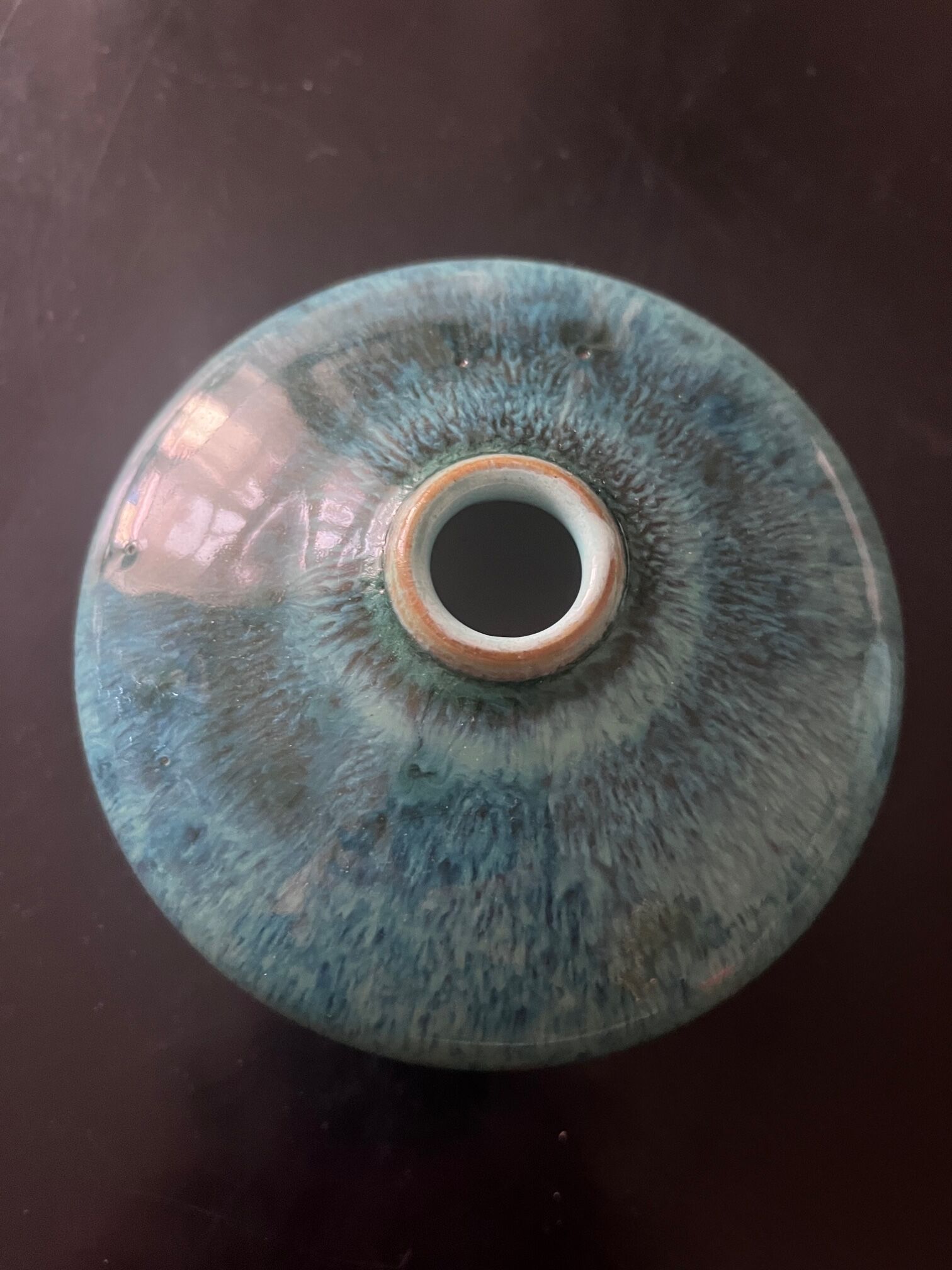 Two blue ceramic vases