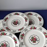 6 flat plates Boch Frères La Louvière. Melba