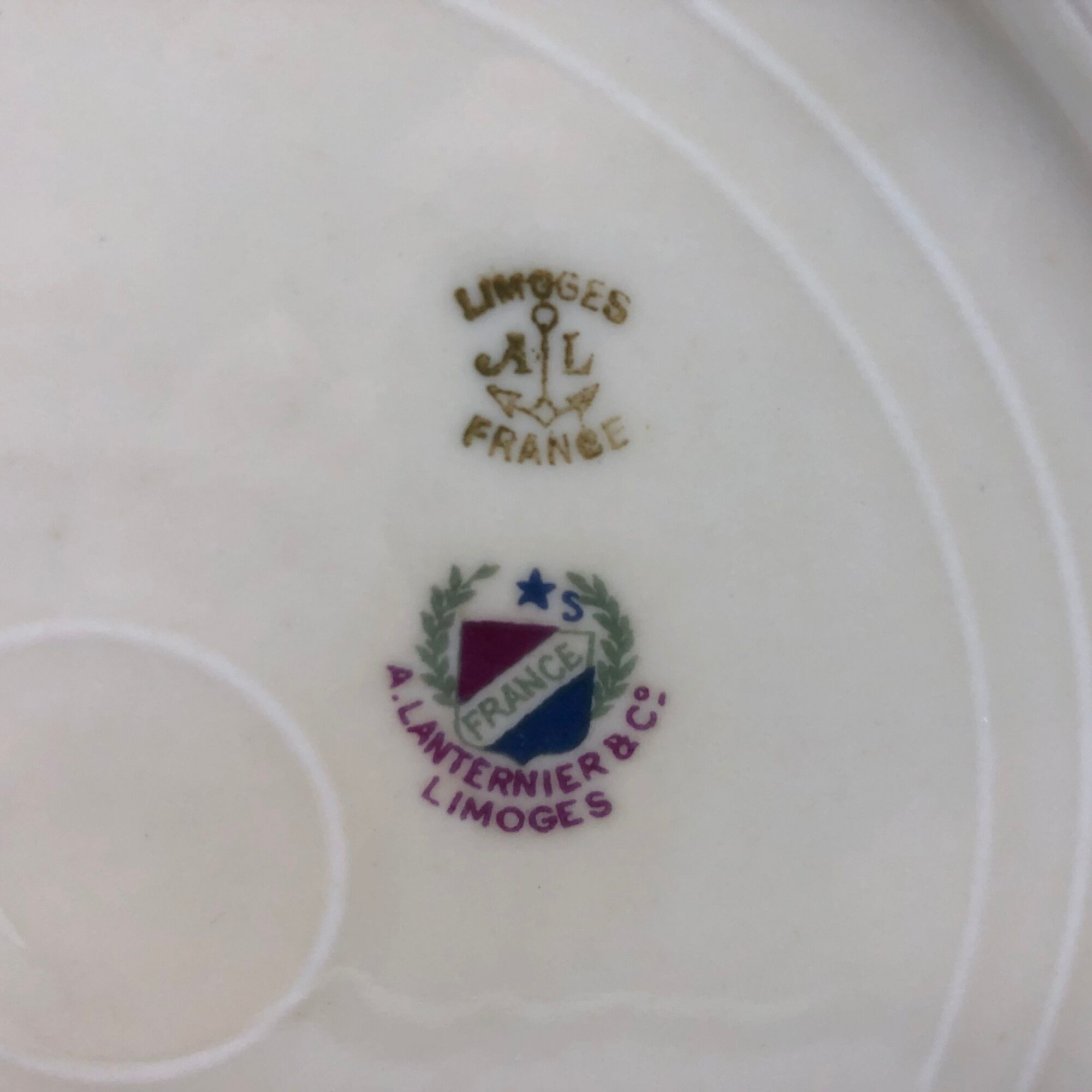 6 flat plates "A.Lanternier & Cie" Limoges