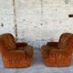 Pair of vintage velvet armchairs 1970 Italy
