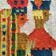 Tapisserie kilim fait main artisanat polonais années 70