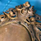 Bronze mirror napoleon III H39x23 decoration with putti and mascaron
