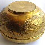 Large brass pot cover 29cm x 21cm vintage
