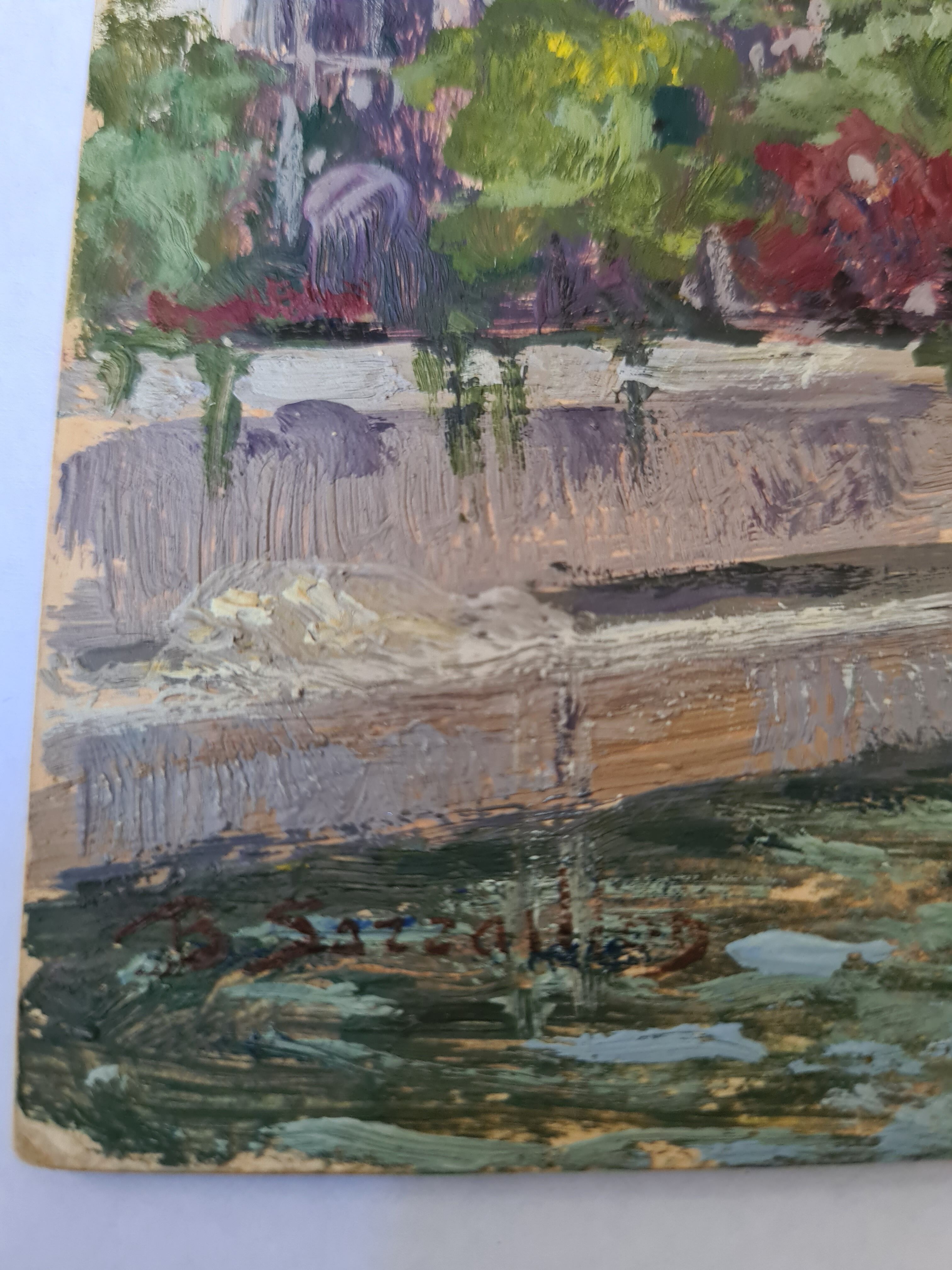 Pair of oils by B. Sarraillon Notre Dame de Paris