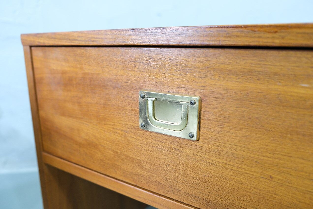 A pair of Scandinavian minimalist teak nightstand tables , 1960s