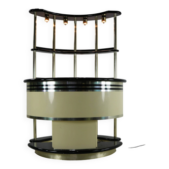 Seventies design dry bar by Harvey Guzzini for Stilglass Donati