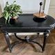 Table Pedestal table Napoleon III XIXth in black and gilded wood