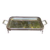 Sculpted silver serving tray