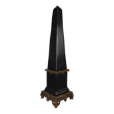Black porcelain obelisk with bronze ornaments