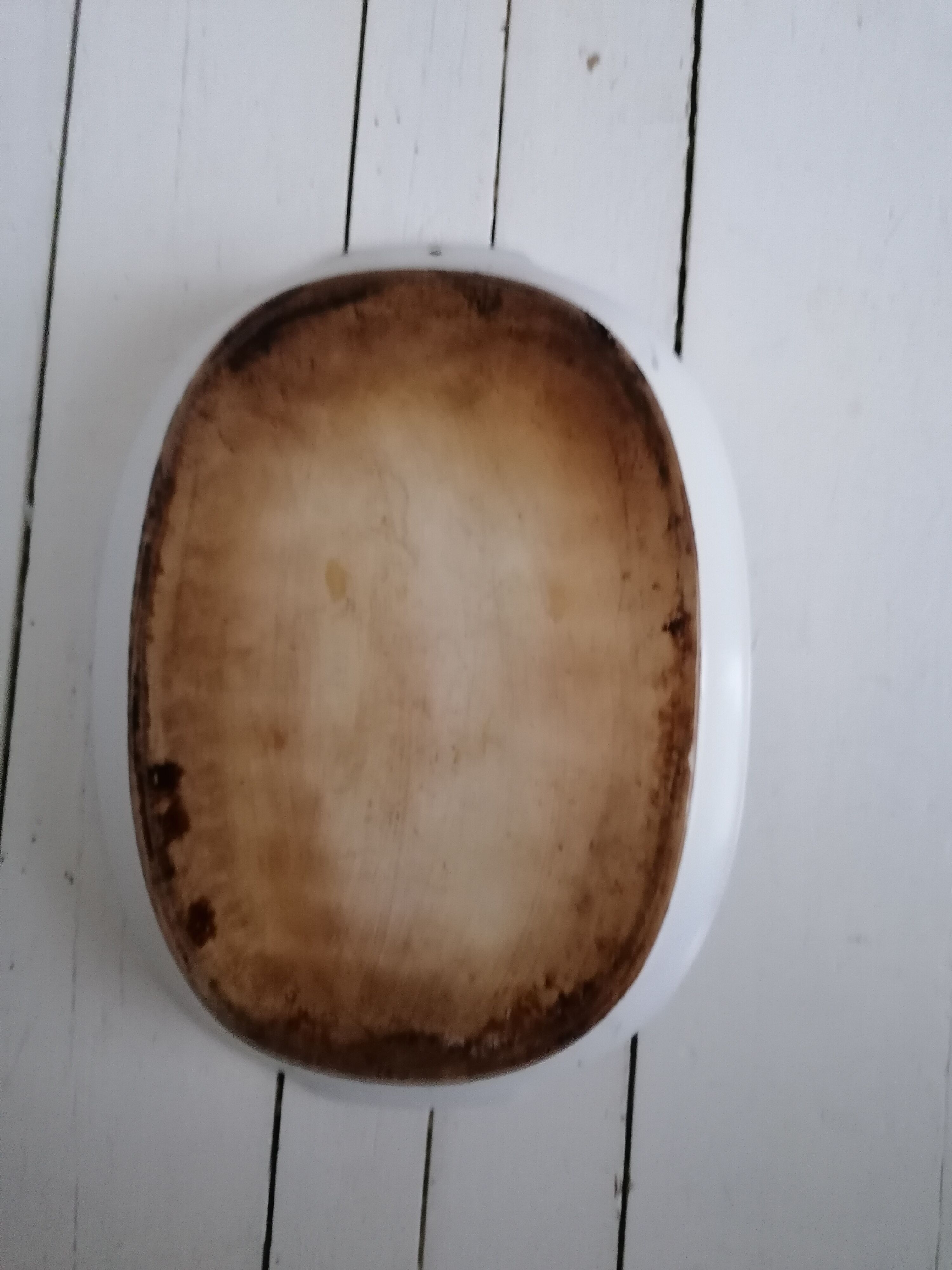 Aluminite Frugier gratin dish, porcelain with fire