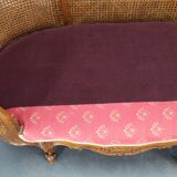 Antique Carved Sofa with Cane Sides , Czechoslovakia