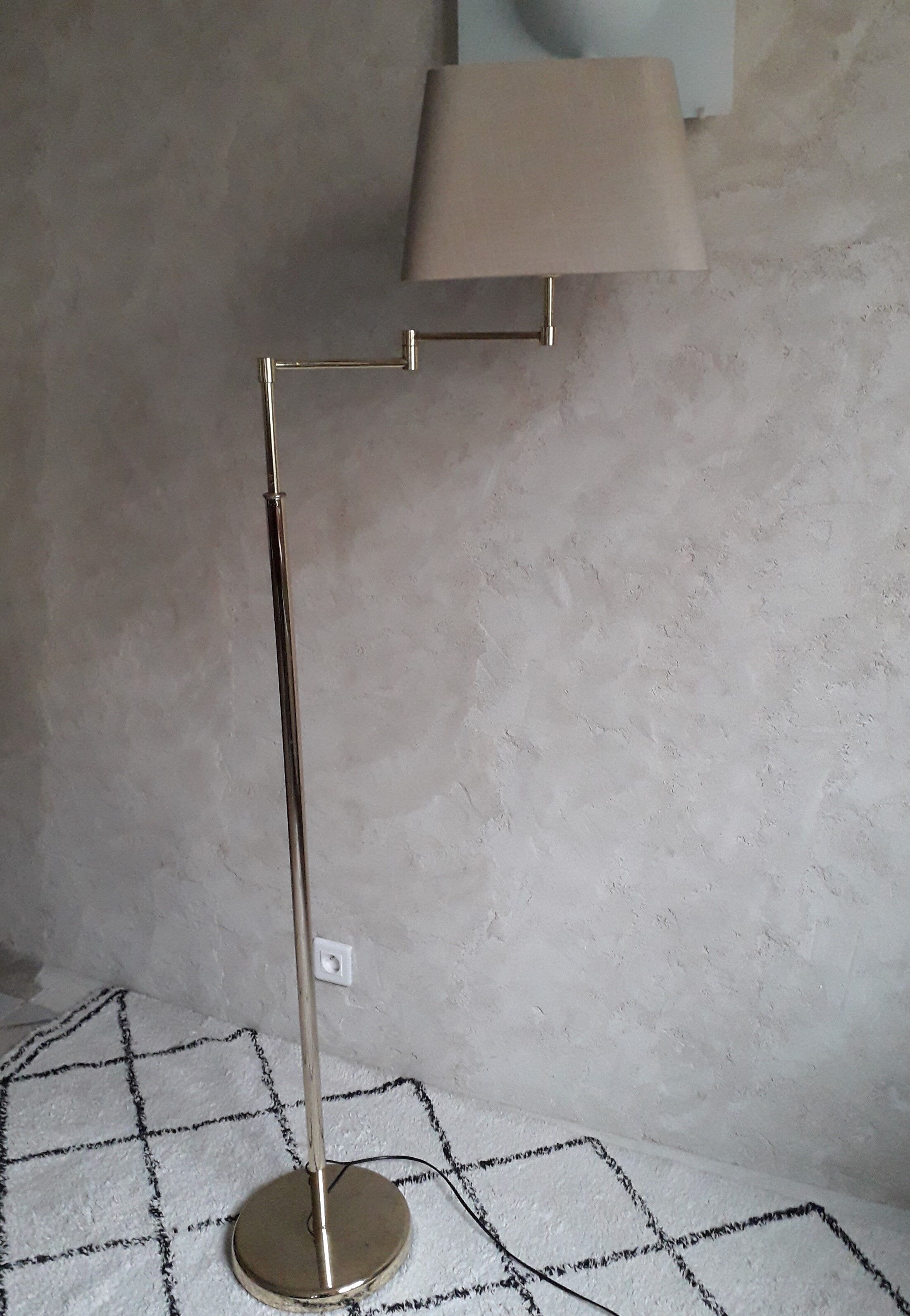 Brass articulated floor lamp