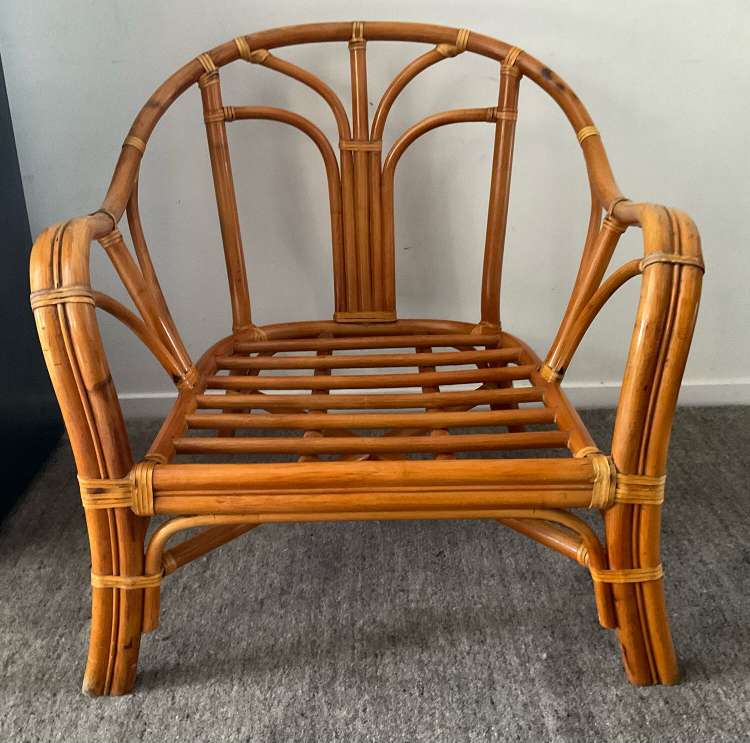 Vintage rattan armchair 70s