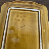 Elongated dish in yellow Digoin Sarreguemines Barbotine