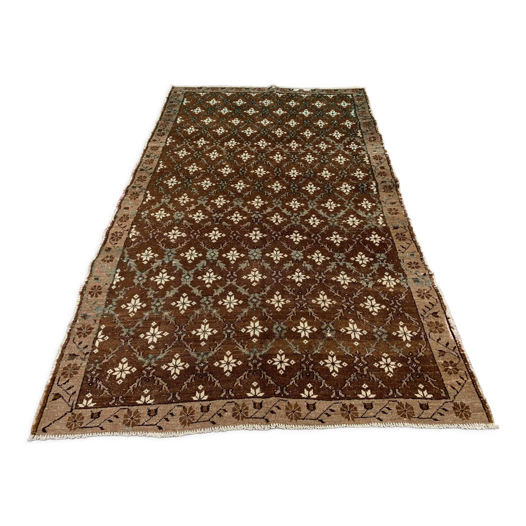 Vintage turkish rug 250x157 cm shabby distressed carpet large