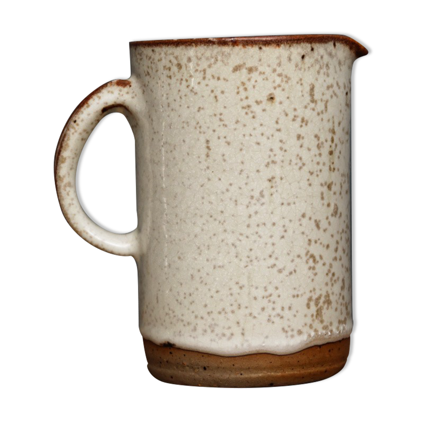 Enamelled sandstone milk jar, signed