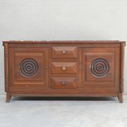 Dudouyt Style French Art Deco Oak and Marble Sideboard