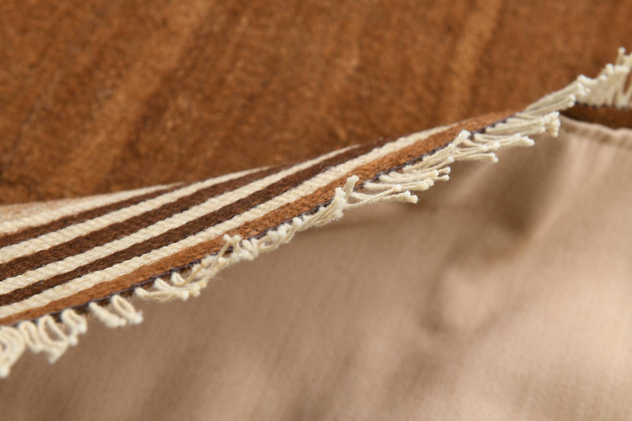 4x5 Camel Brown & Beige Vintage Kilim Rug, 118x161Cm