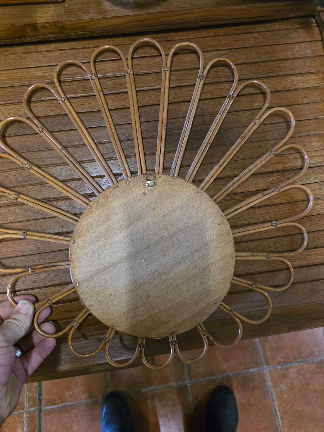 Rattan mirror from the 60s