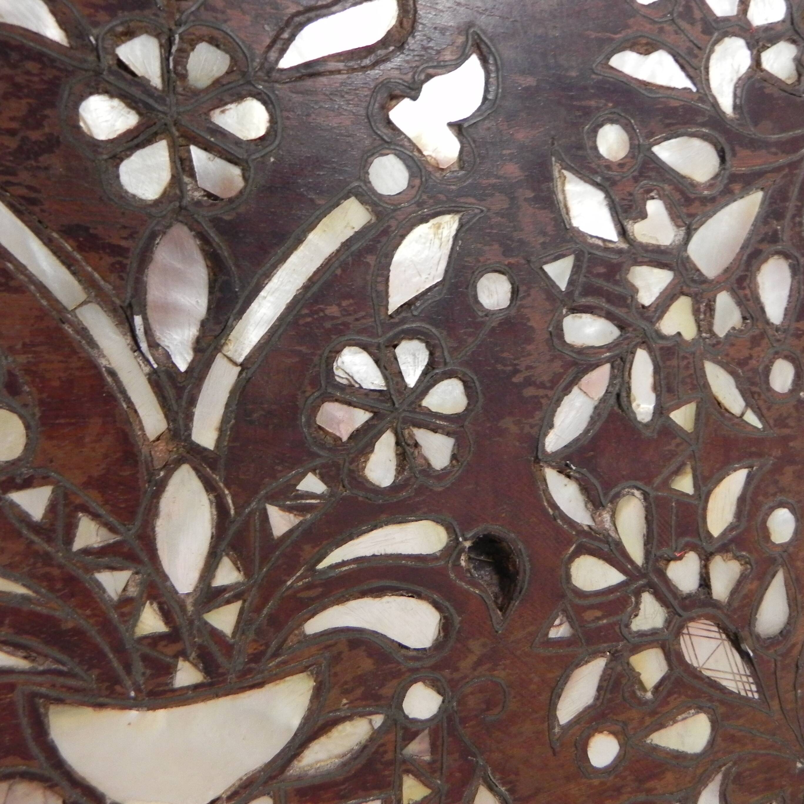 19th century Syrian wedding chest with mother of pearl inlay