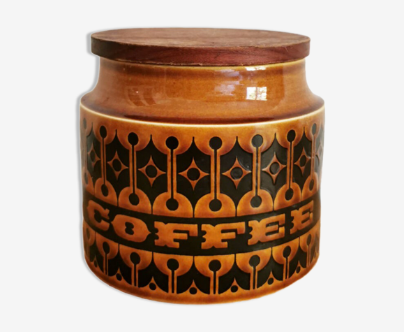 Pot à café 70's en céramique et bois de la marque Hornsea