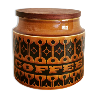 70's coffee pot in ceramic and wood from the Hornsea brand