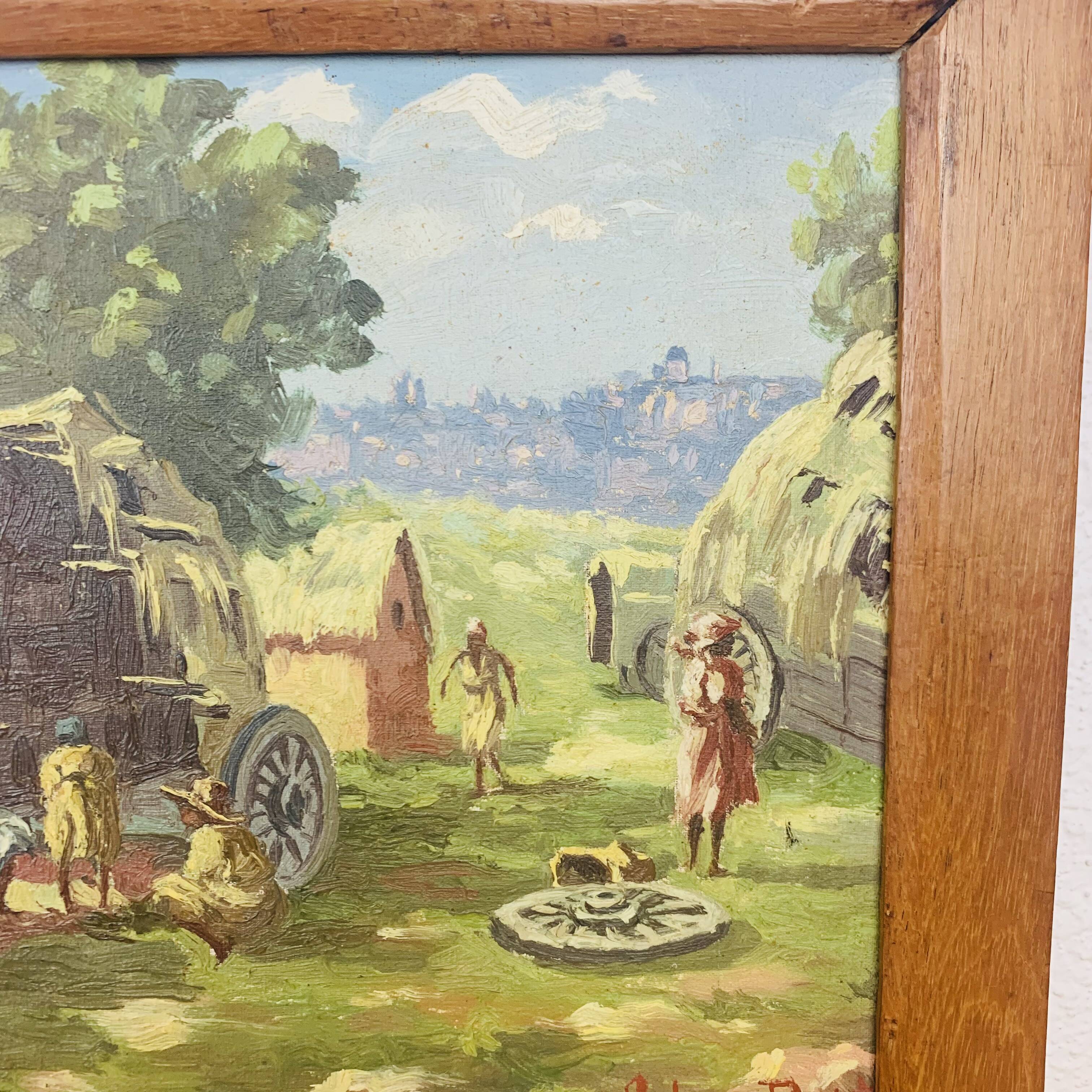 Tableau village Malgache par Ambroise Rakoto