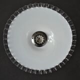 Articulated opaline pleated wall light