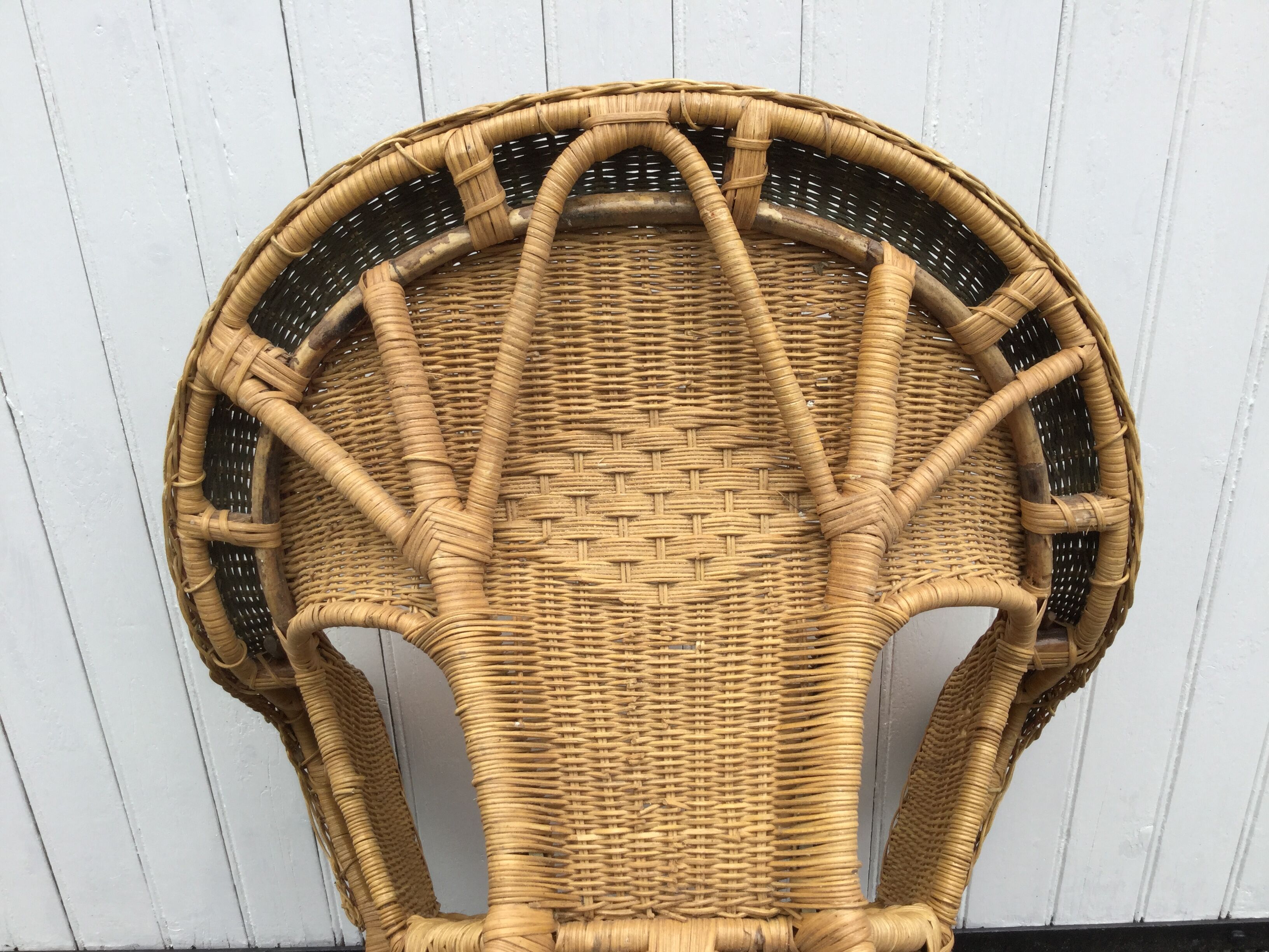 Rattan and bamboo armchair