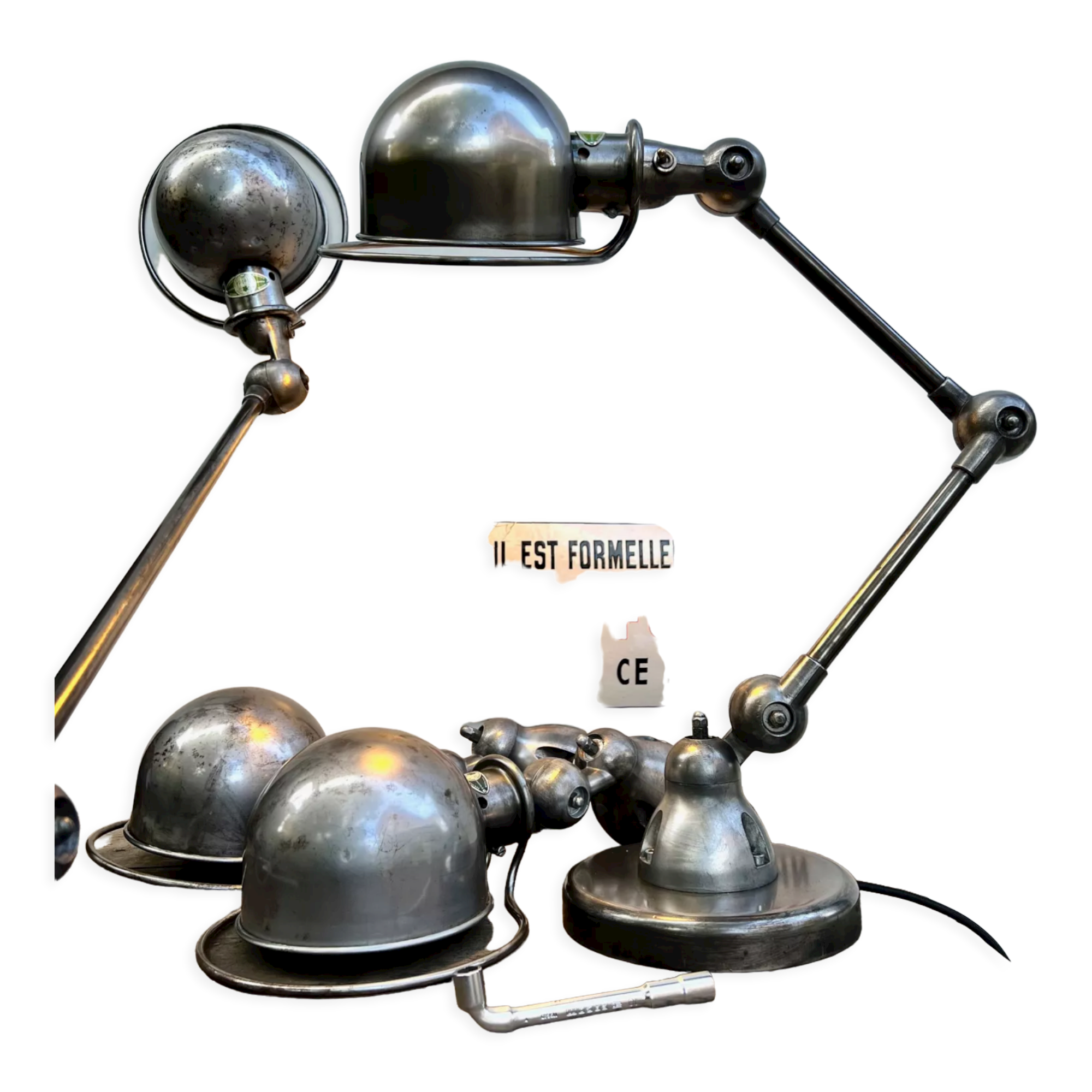 Jielde 2 bras authentic 1950 1960 2 bras 25 cm