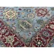 Hand-Knotted Wool Area Rug, Modern Floral Design Blue Carpet for Living Room