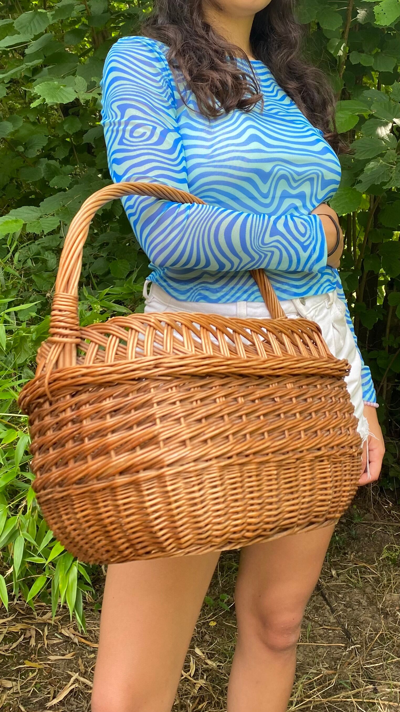 Vintage woven wicker basket