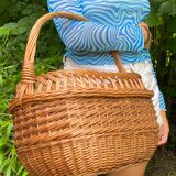 Vintage woven wicker basket
