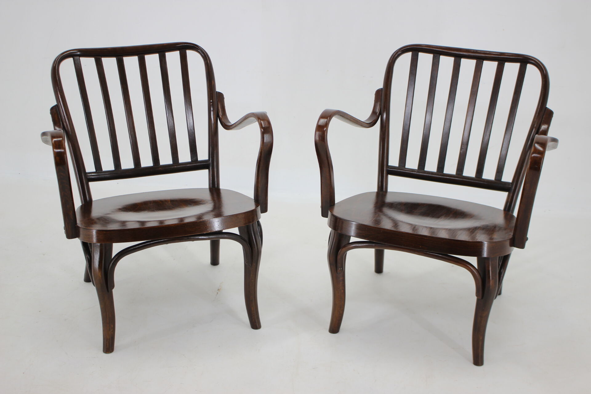 1950s Pair of Josef Frank Bentwood Armchairs no. 752 by Thon