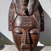 Minimalist wooden bird mask