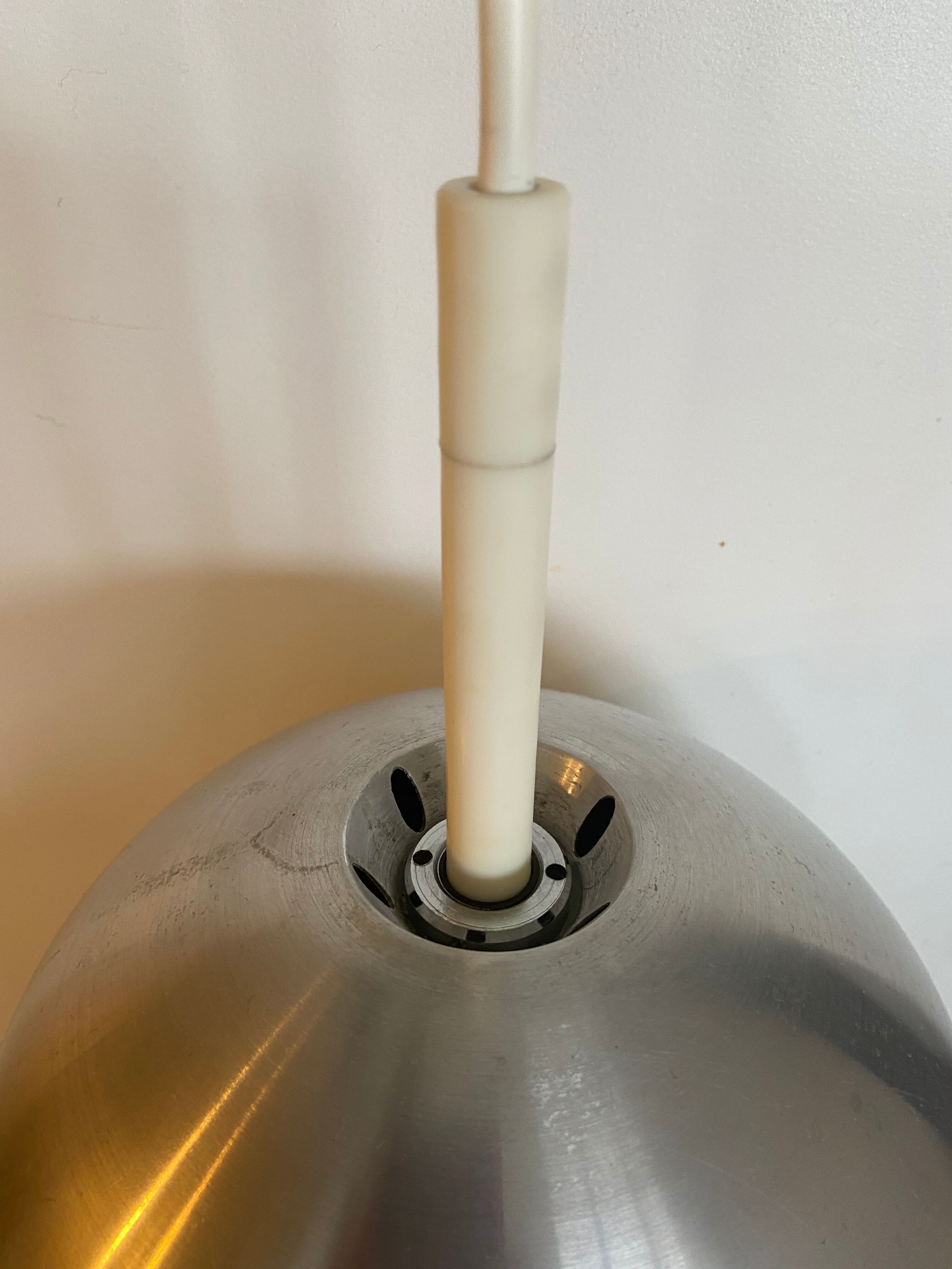 Aluminium and glass hanging lamp