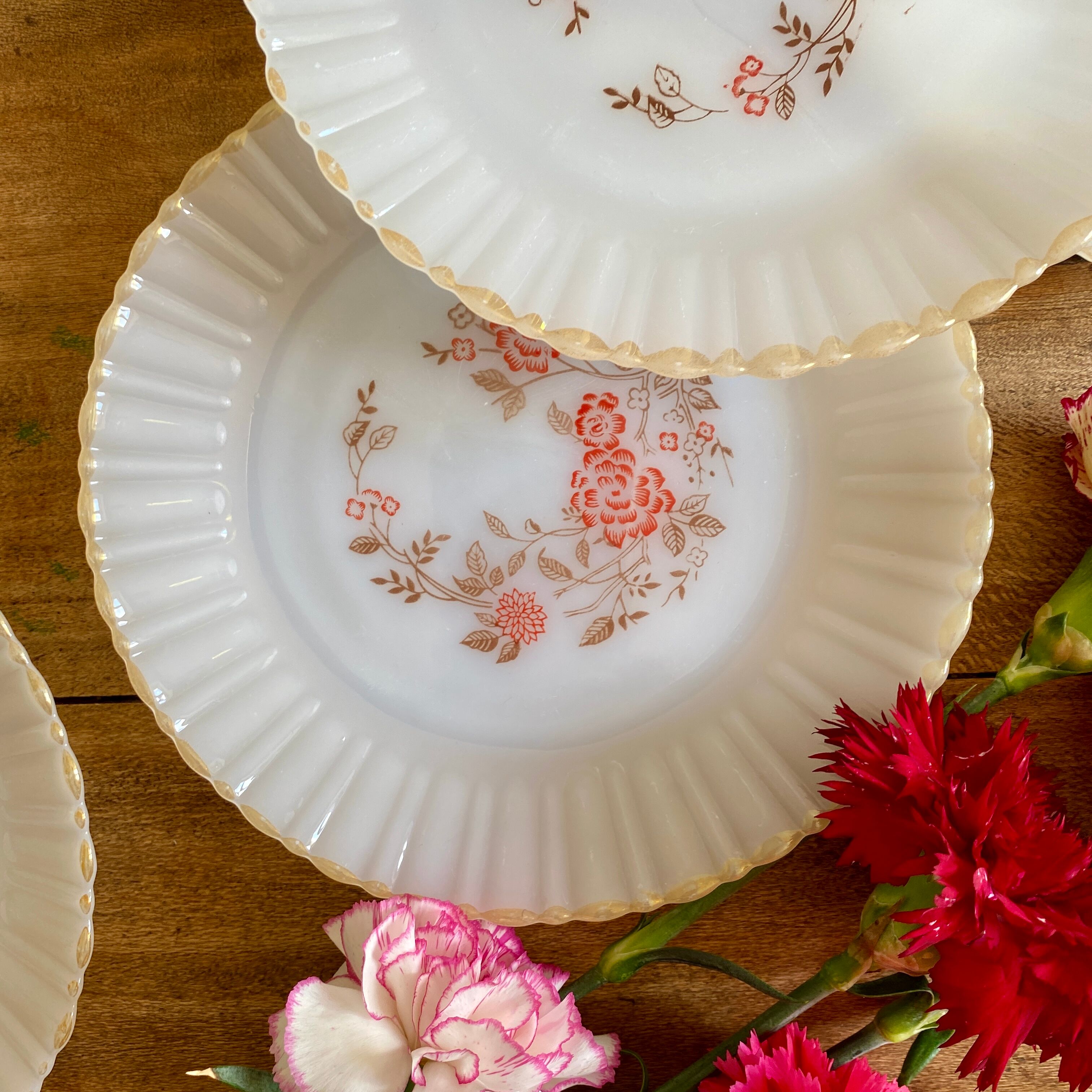 Lot de 6 assiettes à dessert vintage Termocrisa