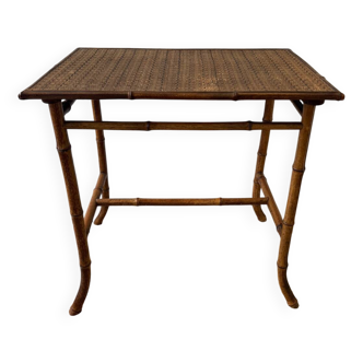 Antique bamboo wicker serving trolley