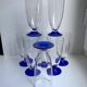 Set of 8 glasses of champagne with blue feet 60s-70s