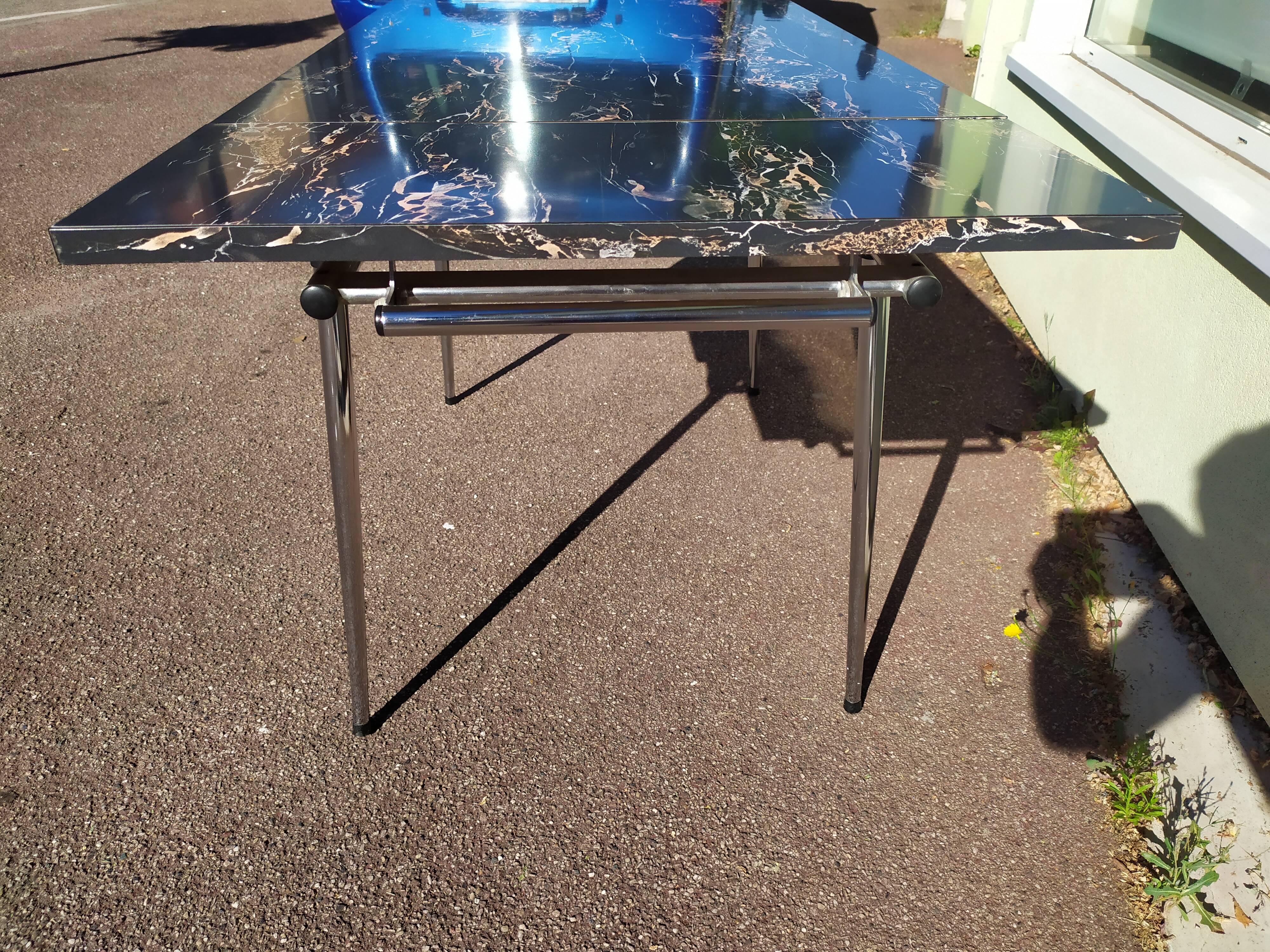 Formica black marble dining table - 1960 - Supermatic - vintage