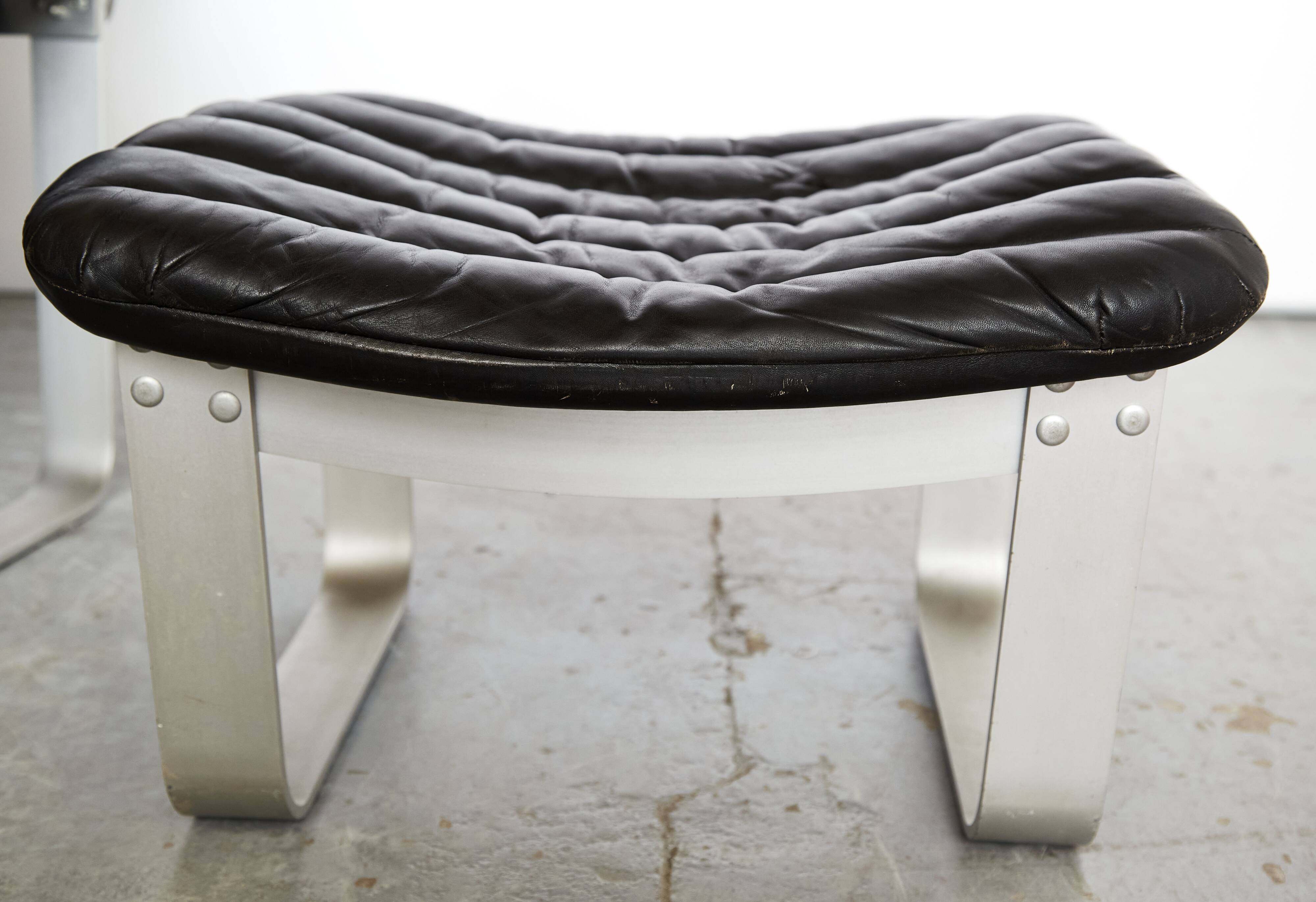 Lounge chair and ottoman Ilmari Lappalainen "Pulkka" for ASKO