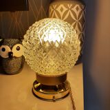 Lampe à poser globe vintage diamant