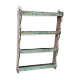Green Wall shelf wood old teak shabby 46 x 11 x 67, 5cm