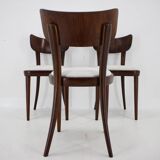 1950s Set of Three Restored Beech Dining Chairs, Czechoslovakia