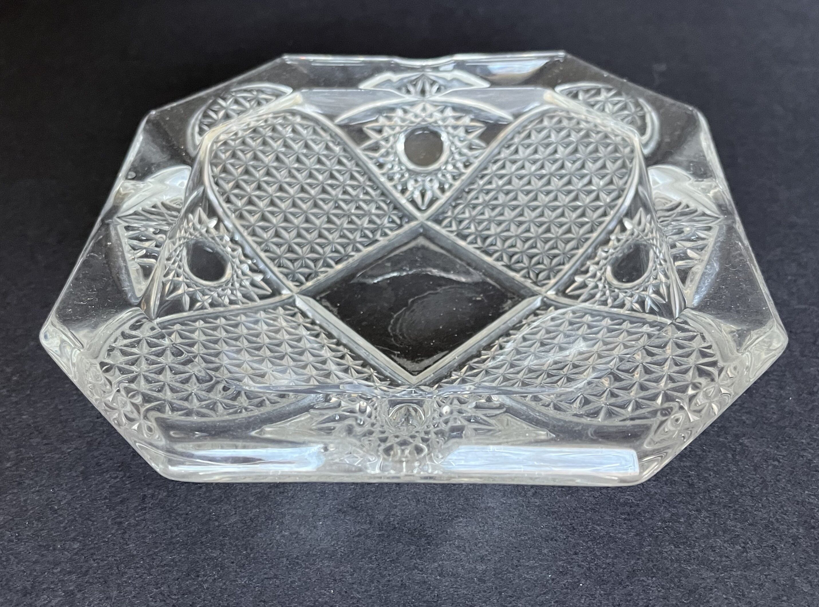 Vintage molded glass ashtray